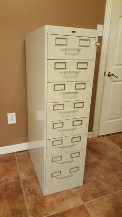 8-Drawer Metal Card File Cabinet