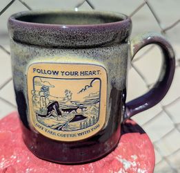 2023 "Follow Your Heart, But Take Coffee With You" (Deneen Pottery) 16+ oz Ceramic Camper Mug