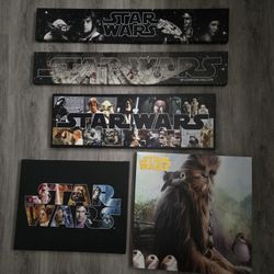 Lot Of 5 Star Wars Canvas Wall Art Pictures