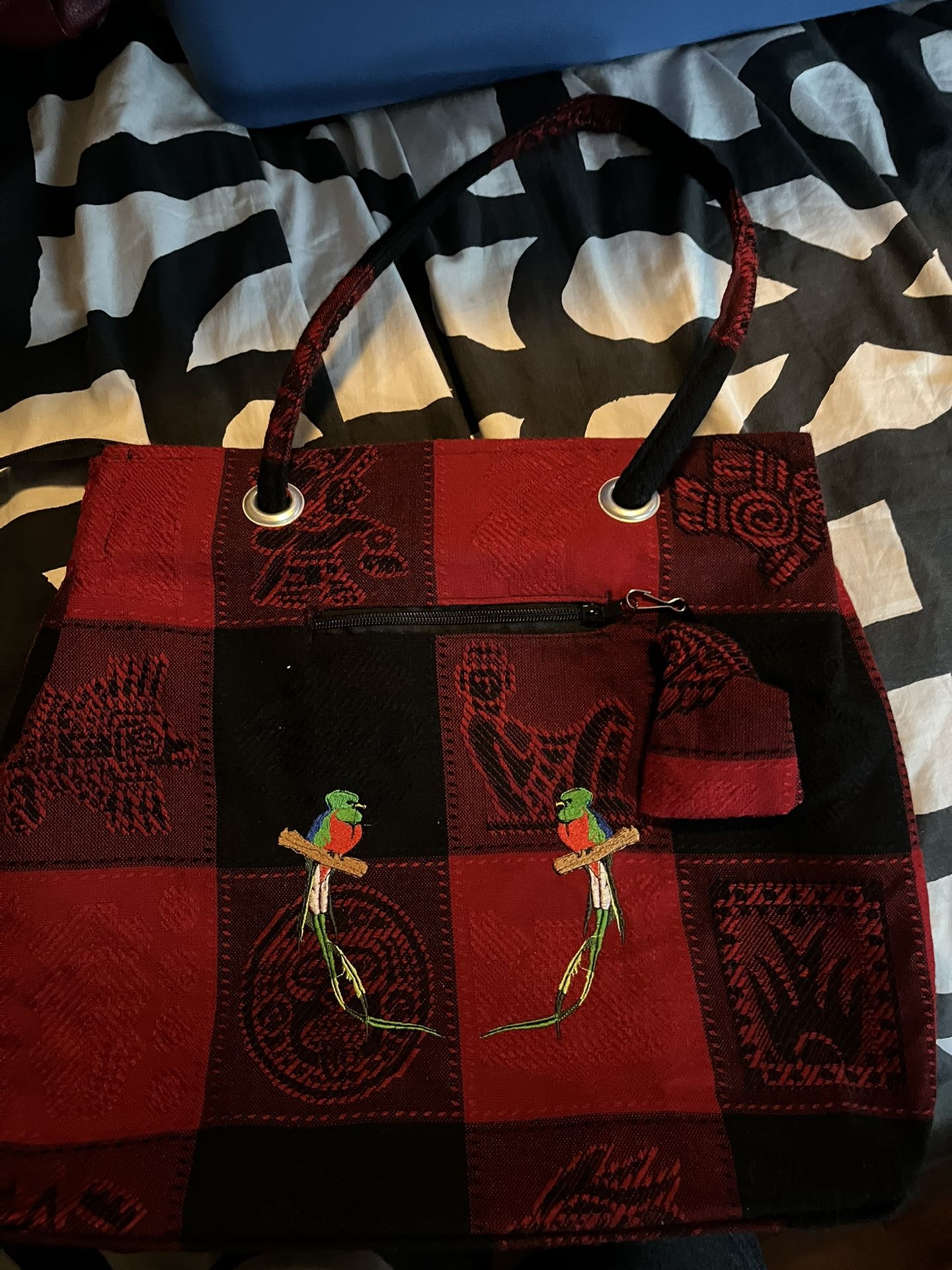 Red and Black Guatemala Purse