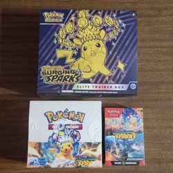 Pokemon Cards Scarlet and Violet Surging Sparks Booster Box, Elite Trainer Box and Booster Bundle