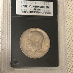 50 cent 1971 D. Coin USA MS 70.