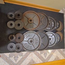 Spare 45lb, 35lb, 25lb, 5lb And 2.5lb Olympic Weight Plates 