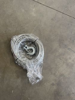 New Stainless Steel Wire Cable  3/16”c30’ + Hook
