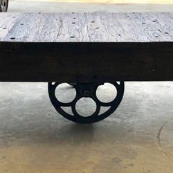 Antique Railroad Cart Coffee table -Lineberry Furniture Factory Cart - $695 (Phinney Ridge)