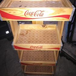 coca cola wooden 4 tier advertisement stand