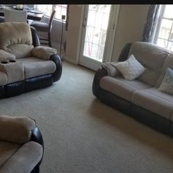 Leather And Microfiber Sectional Couches And Recliner $1000.00 OBO