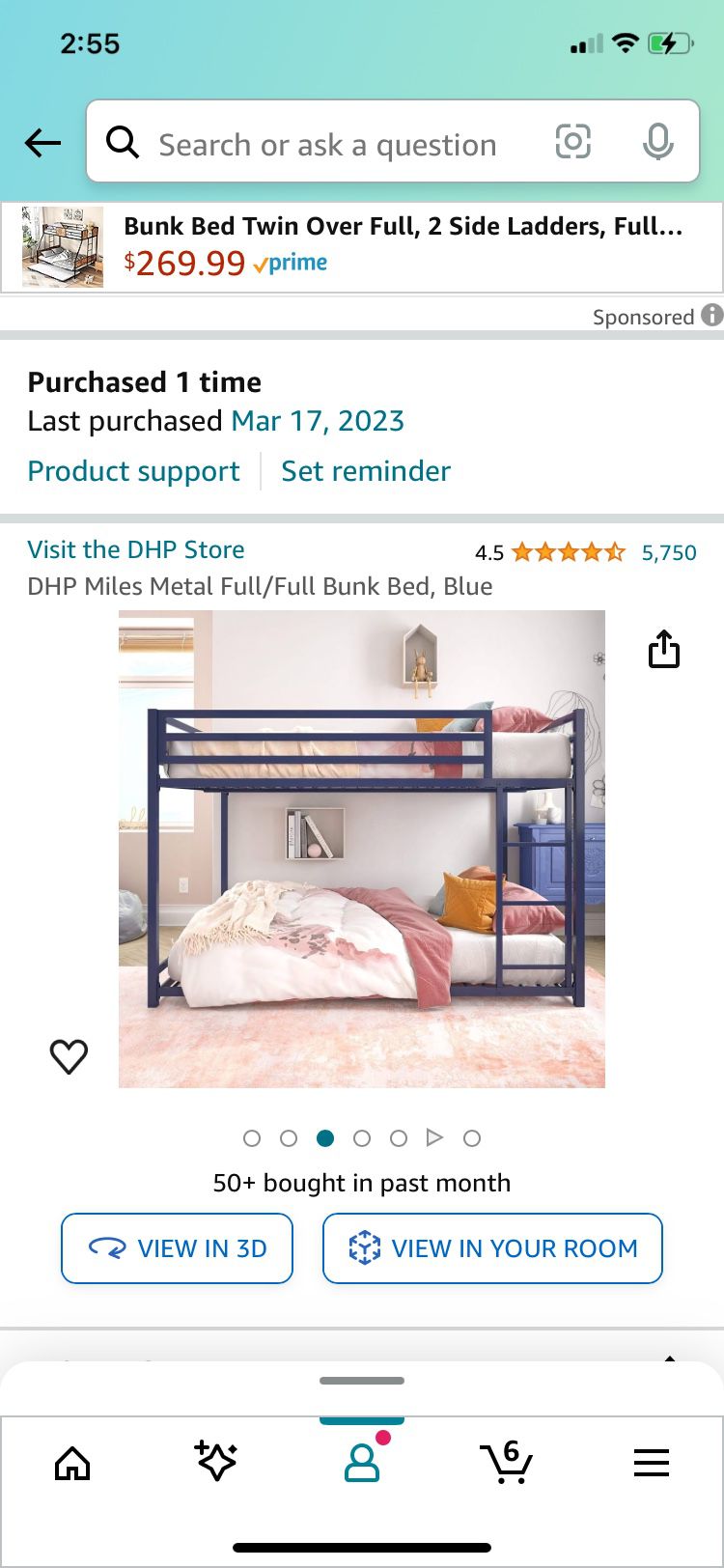 Full over Full bunk bed frame 