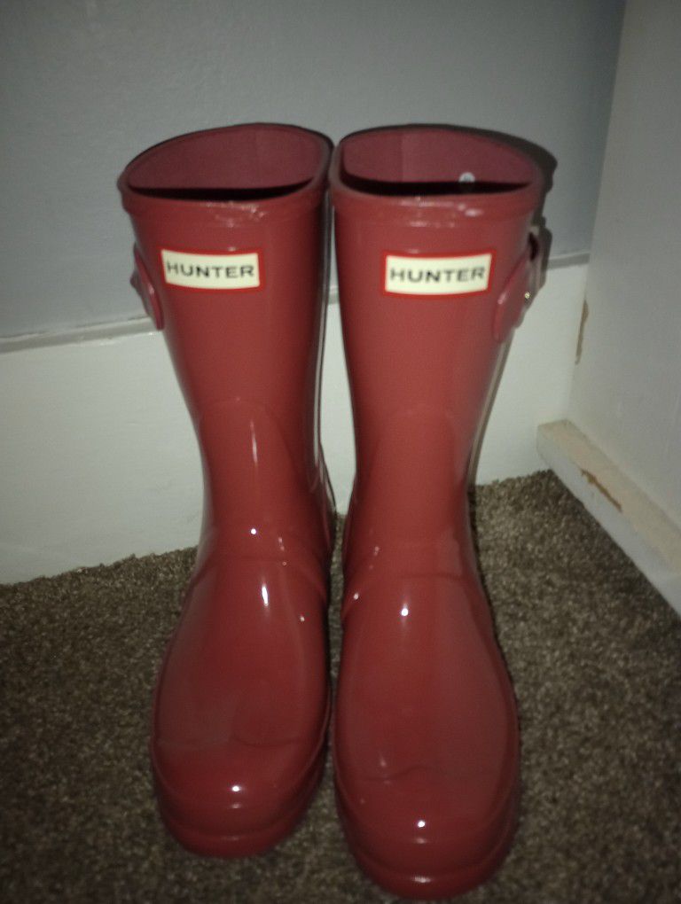 Pink Hunter Rain Boots Size 6.5