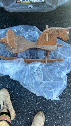 Vintage Handcrafted Wooden Rocking Horse