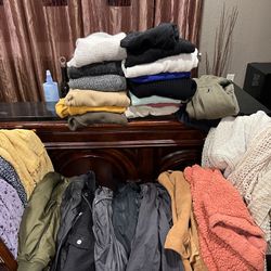 Box Of Sweaters + Jackets + Dresses - Size Small