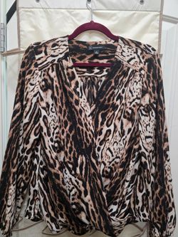 INC International Concepts Leopard Print Blouse