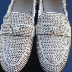 Brand New Tory Burch Crystal Embellished Loafers