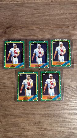 1986 Topps Steve Young Rookie Card #374 Lot of 5 Buccaneers HOF RC