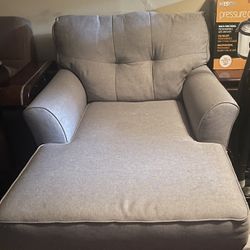 Upholstered Long Sofa Futon