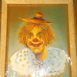 15x13 Oil Painting Of Clowns By Jenkins Realistic Looking.      