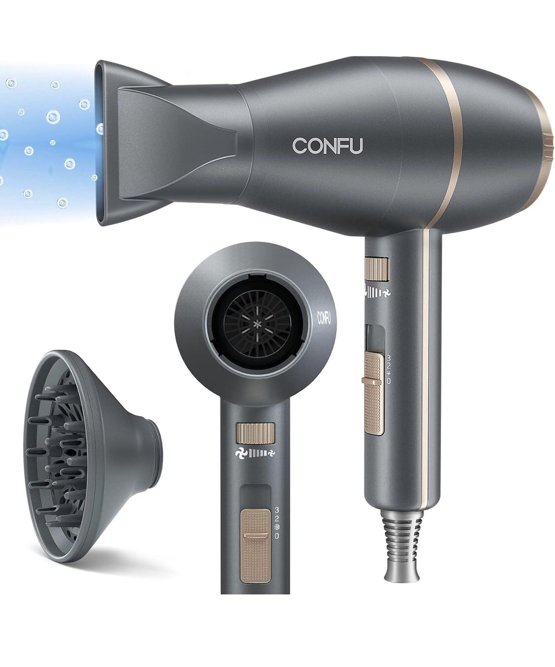 CONFU Hair Dryer with Diffuser 1875W