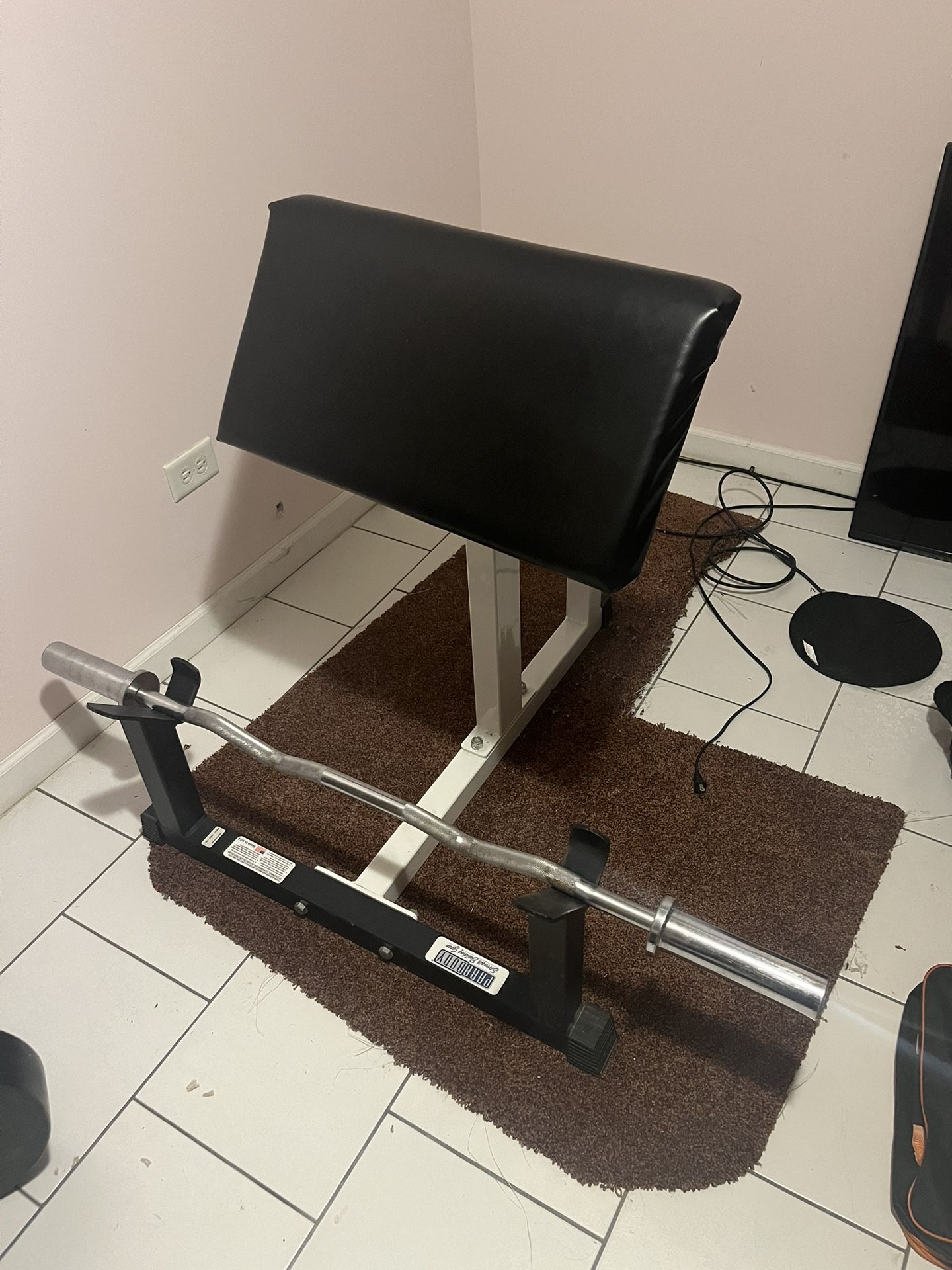 Para body Preacher Curl Bench With Bar