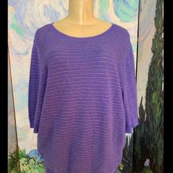 Purple Metallic Tunic Top