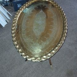 Mid Century Antique Brass Coffee Table 