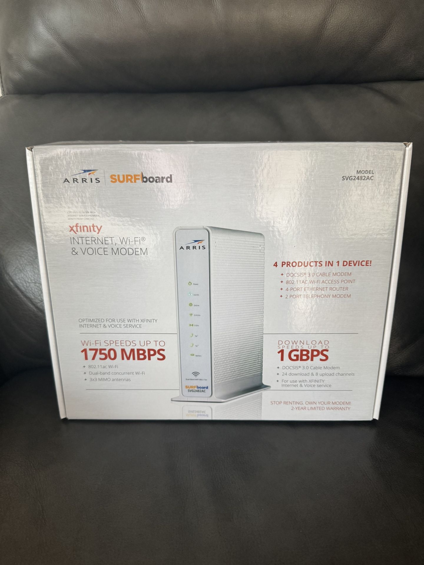 Arris Surfboard Internet WiFi Voice Cable Modem SVG2482AC DOCSIS 3.0 Xfinity