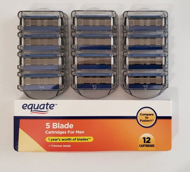 Equate 5-Blade Razor Refill 12 Cartridges Compare to Fusion Ig