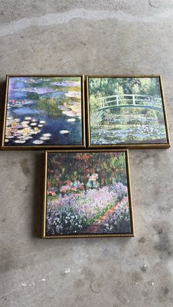 Set of 3 Monet Impressionist Framed Prints