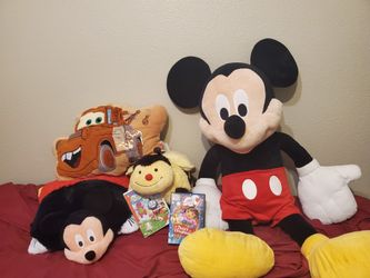 Disney plush toys, pillow pets
