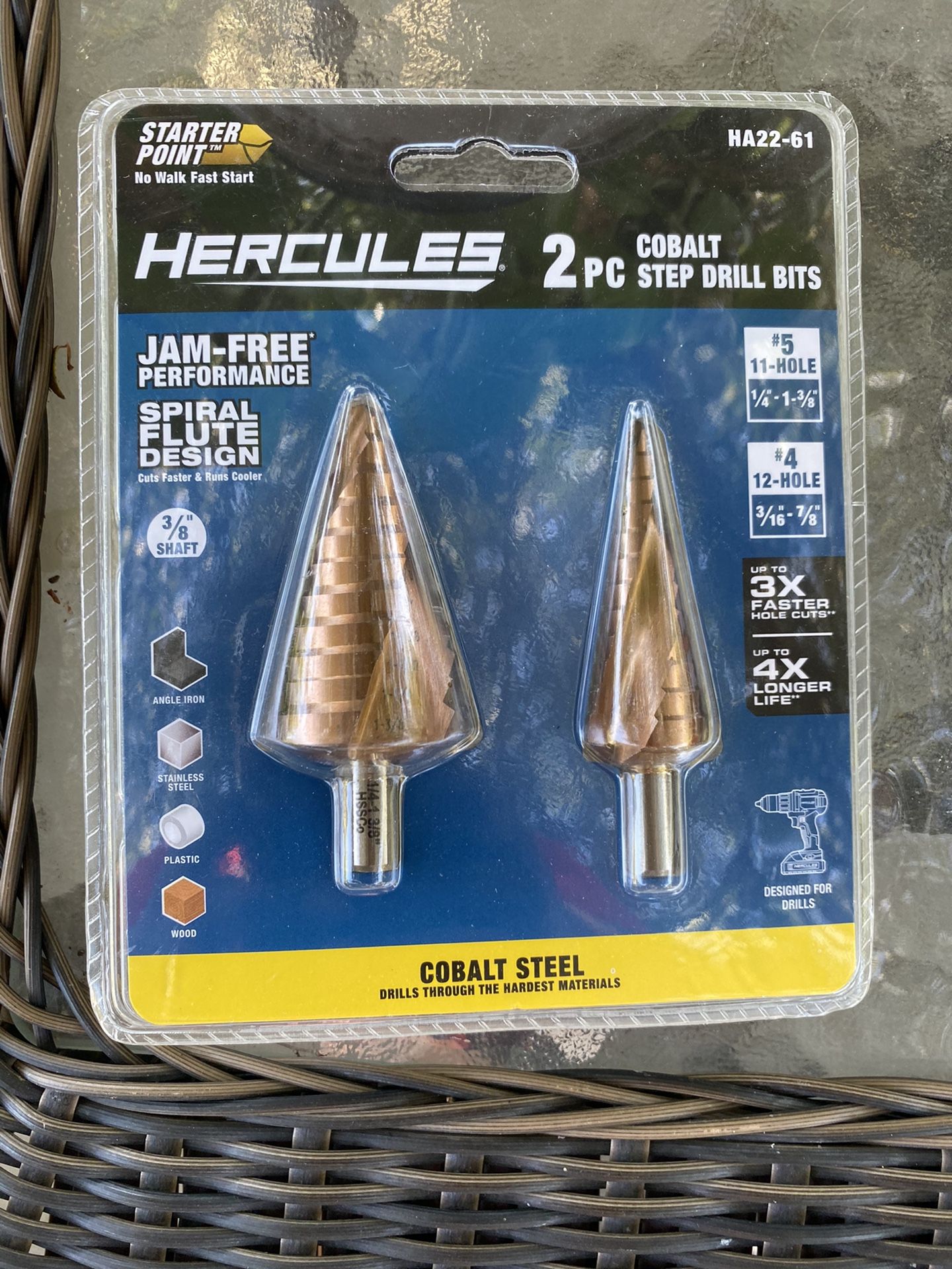 Cobalt steel step drill bits 2 pc