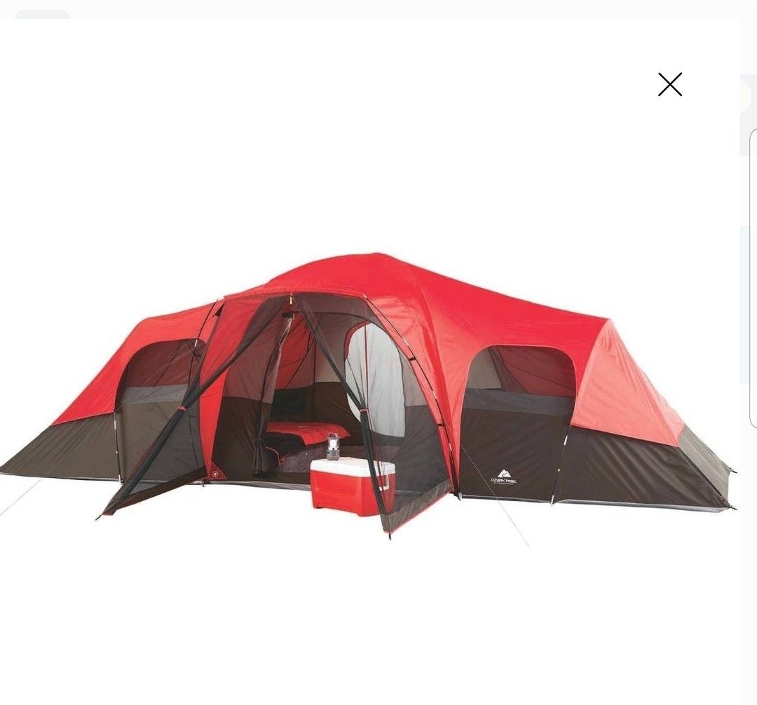 Large Tent Camping Outdoor Ozark Trail 3 Room 10 Person Waterproof