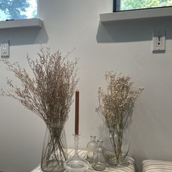 Threshold Studio McGee Decor Vases Light Candle Light Dried Flowers Glass GUC 