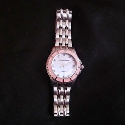 Jeanneret rare pink silver time piece watch
