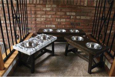 Raised dog bowls