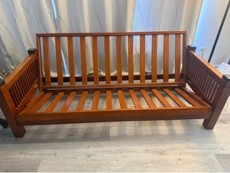 Beautiful Wooden Futon 79” Long X 54 inches Wide