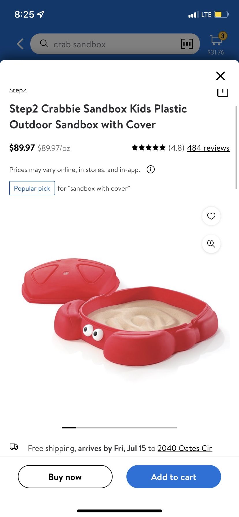 Step2 Crab Sandbox with Top