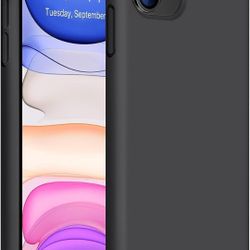 Miracase Liquid Silicone Phone Case Compatible with iPhone 11 6.1 inch(2019), Gel Rubber Full Body Protection Cover Case Drop Protection Case (Black)