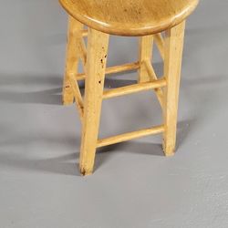 Natural Barstool with round Seat,  seating height 24 Inch