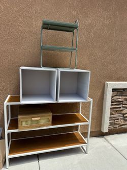Table, Shelves, Planters, Etc