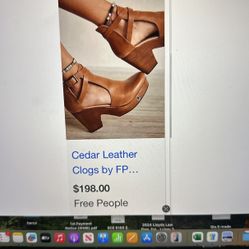 Cedar Leather Clogs By Free People Size 6