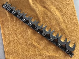 Snap on 11 pc 3/8” drive open end crowfoot wrench