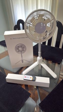 Table fan with stand rechargeable