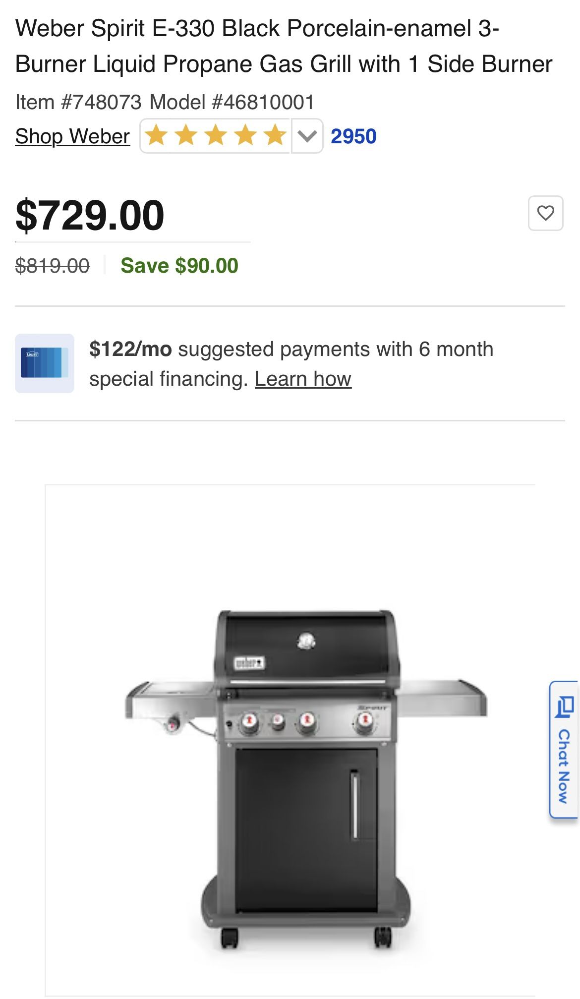 Burner Weber Spirit E330 Grill Liquid Propane Grill Spirit E330