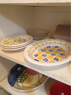Ceramic Plates and Serving Bowl Set