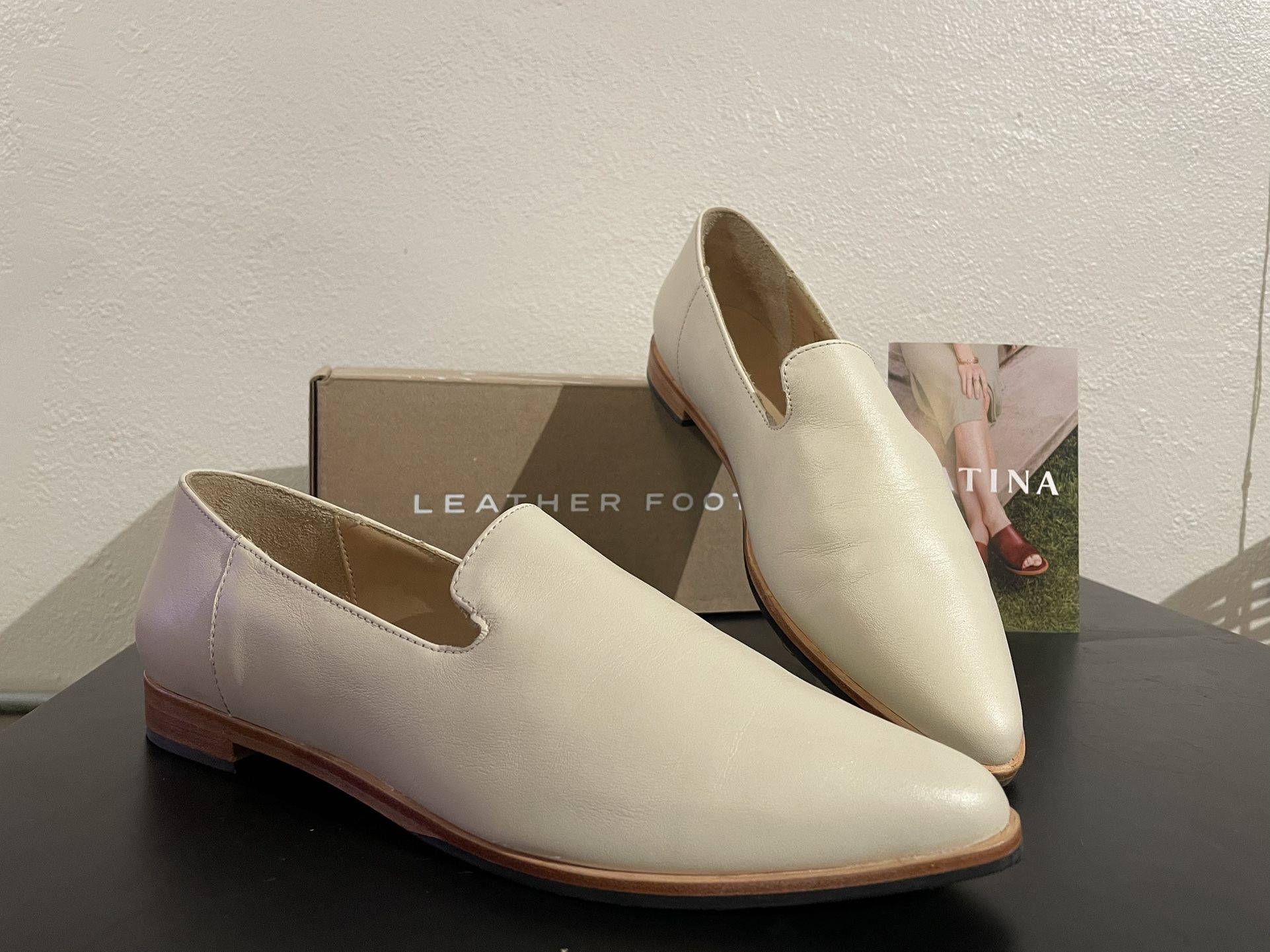 Pointed Leather Flat Patina Size 9