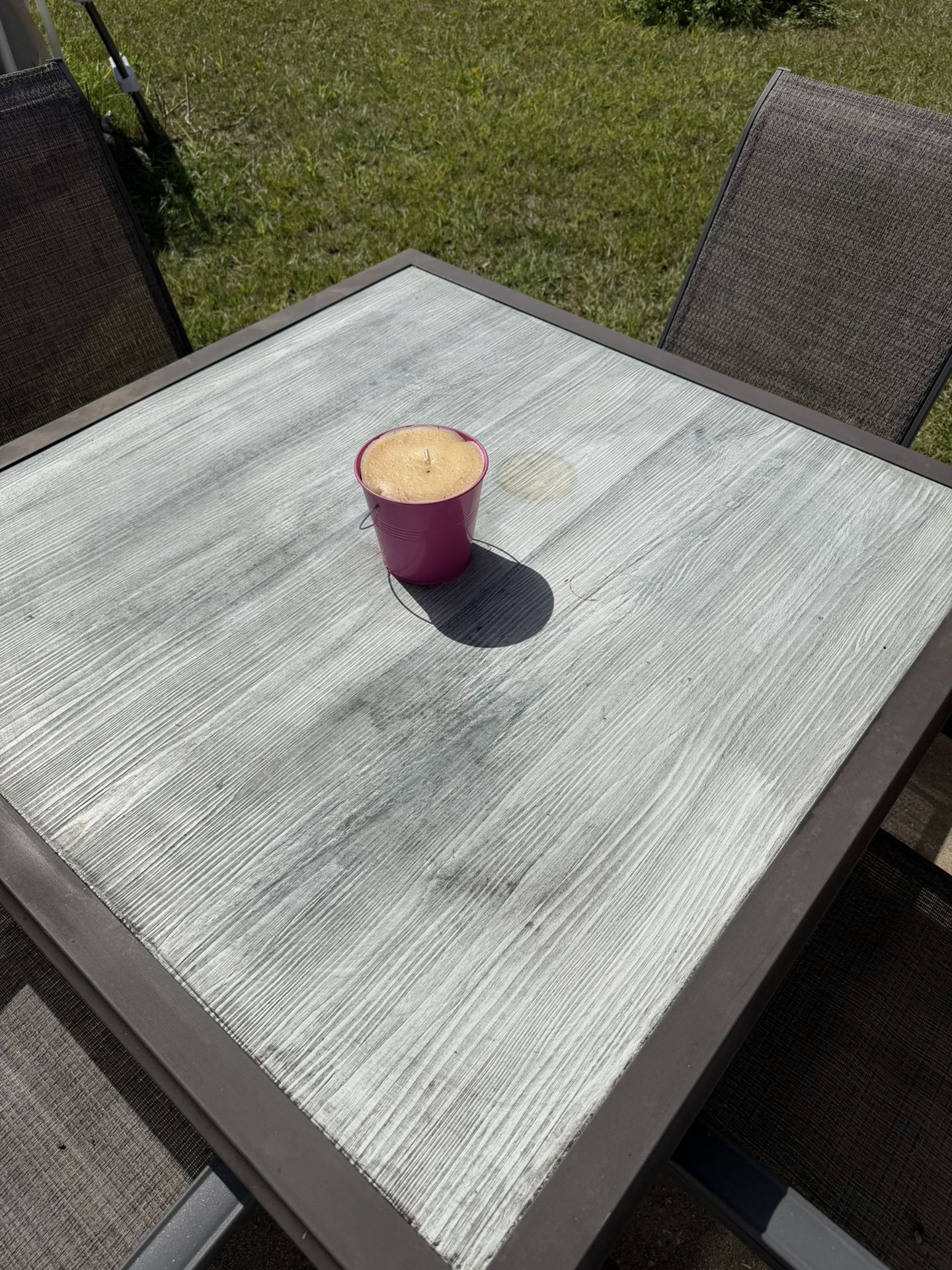 Above Ground Pool , Patio Table With 4 Chairs And Mega master Grill With Propane Tank, All For $400