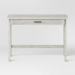 Paulo Wood Writing Desk with Drawer Weathered White