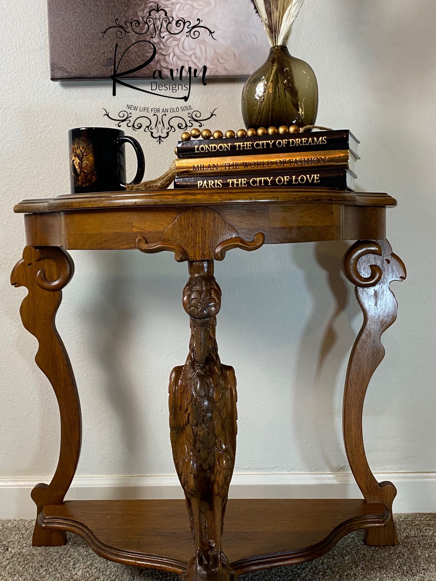 🌿 Restored Antique Walnut Side Table — A Rare Statement Piece for Modern Living 🌿