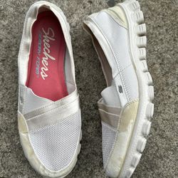 Skechers Flex Memory Foam Natural Color Quipster Shoes 22672 Womens size 8