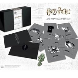 Harry Potter Dark Arts Pin Badge GITD & Art Cards Box Set