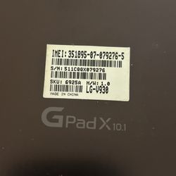 Used LG Tablet With Cellular Capabilities 
